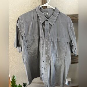 Men’s game guard fishing shirt, black plaid, large